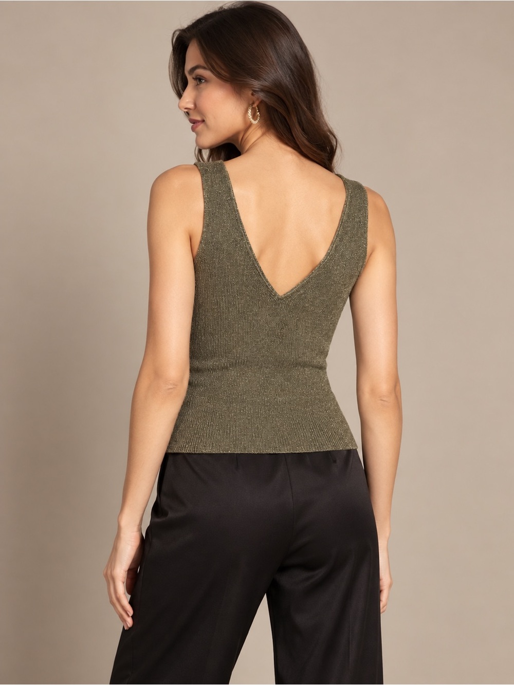 Ted Baker Ribbed V-Neck Tank - Picture 2 of 7